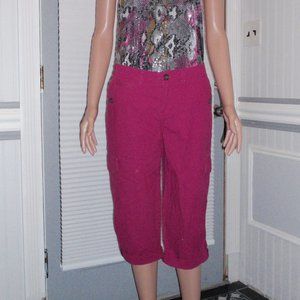 Lee easy fit maroon/purple Capri's size 36" or 6 medium cuffs at the bottom